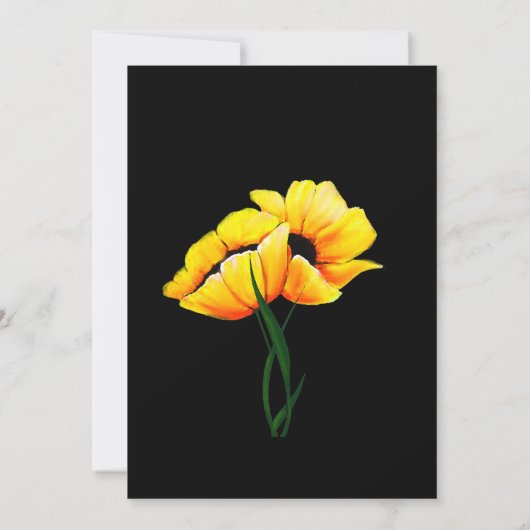 Stijlvolle gele klaprozen bruids douche uitnodigin kaart (Achterkant)