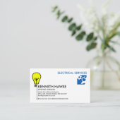 Stijlvolle gele lamp-switch elektricien visitekaartje (Staand voorkant)