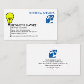 Stijlvolle gele lamp-switch elektricien visitekaartje (Voorkant / Achterkant)