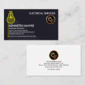 Stijlvolle gele lichtschakelaar elektricien visitekaartje (Voorkant / Achterkant)