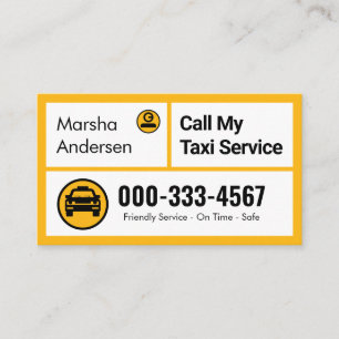 Stijlvolle Gele Taxi Dozen Cab Besturen Visitekaartje