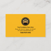 Stijlvolle gele Taxi-reisroutes Taxi Cab Driver Visitekaartje (Achterkant)