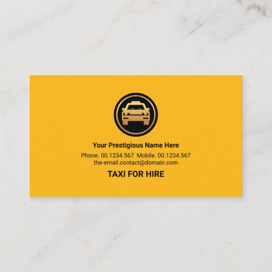 Stijlvolle gele Taxi-reisroutes Taxi Cab Driver Visitekaartje (Achterkant)
