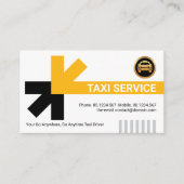 Stijlvolle gele Taxi-reisroutes Taxi Cab Driver Visitekaartje (Voorkant)
