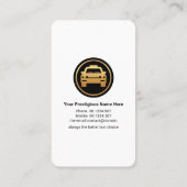 Stijlvolle gele taxichauffeur visitekaartje (Achterkant)