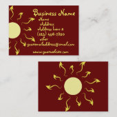Stijlvolle Gele Visitekaartjes van de Zon (Voorkant / Achterkant)