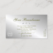 Stijlvolle Gele Zilverige Ruiten met Logo Visitekaartje (Achterkant)