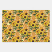 Stijlvolle Gele Zonnebloemen Gold Honeycomb Blauwg Inpakpapier Vel (Voorkant)