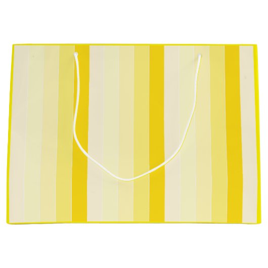 Stijlvolle gelige witte streping Trendy Sjabloon Groot Cadeauzakje (Voorkant)