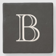Stijlvolle gemonogrammeerde initiaal letter zwart 