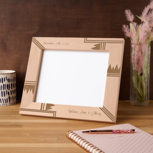 Stijlvolle Geometrische Aangepaste Naam Houten Las Gegraveerde Lijstjes (Links)