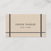 Stijlvolle geometrische amandel & donkergrijs visitekaartje (Voorkant)