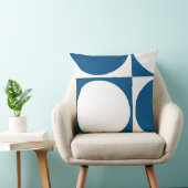 Stijlvolle geometrische blauwe en witte cirkels en kussen (Stoel)