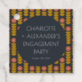 Stijlvolle geometrische bloemen aangepast verlovin bedankjes labels