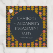 Stijlvolle geometrische bloemen aangepast verlovin bedankjes labels (Voorkant)