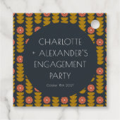 Stijlvolle geometrische bloemen aangepaste verlovi bedankjes labels (Achterkant)