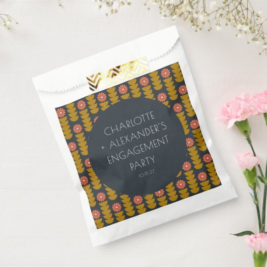 Stijlvolle geometrische bloemen aangepaste verlovi bedankzakje (Gezegeld)