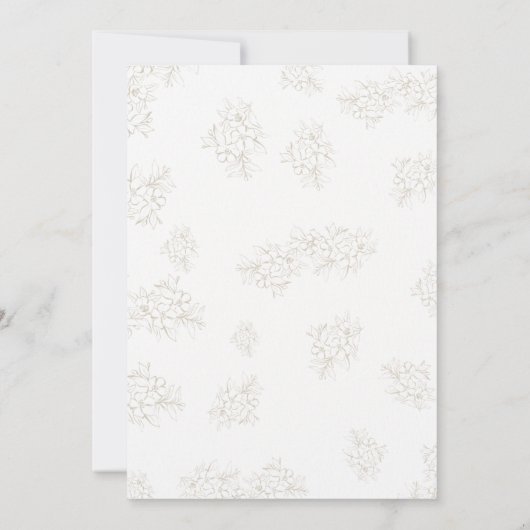 Stijlvolle geometrische bloemen bruiloft uitnodigi kaart (Achterkant)