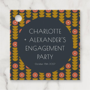 Stijlvolle Geometrische Bloemen Custom Engagement  Bedankjes Labels