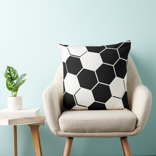 Stijlvolle geometrische hexagon wit en zwart kussen (Stoel)