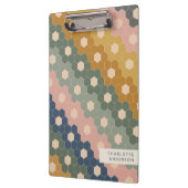 Stijlvolle  geometrische hexagons, gepersonaliseer klembord (Links)