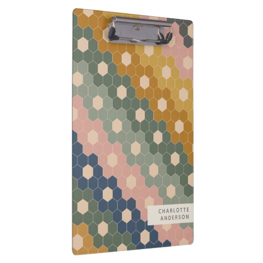 Stijlvolle  geometrische hexagons, gepersonaliseer klembord (Rechts)
