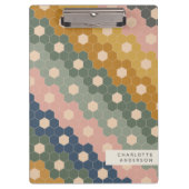 Stijlvolle  geometrische hexagons, gepersonaliseer klembord (Voorkant)