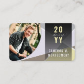 Stijlvolle geometrische lijnen mod Afstuderen foto Contactkaartje (Voorkant)