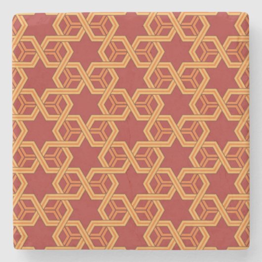 Stijlvolle geometrische versiering stenen onderzetter (Voorkant)