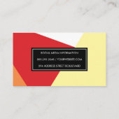 Stijlvolle Geometrische Warm-kleurenblokken Visitekaartje (Achterkant)
