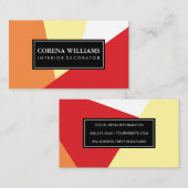 Stijlvolle Geometrische Warm-kleurenblokken Visitekaartje (Voorkant / Achterkant)