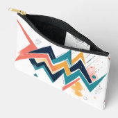 Stijlvolle geometrische zigzag accessoiretas etui (Open)