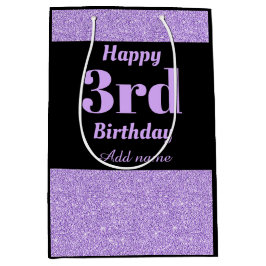 Stijlvolle, gepersonaliseerde 3de verjaardagscadea medium cadeauzakje