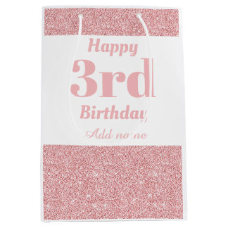 Stijlvolle, gepersonaliseerde 3de verjaardagscadea medium cadeauzakje