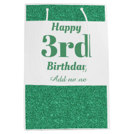 Stijlvolle, gepersonaliseerde 3de verjaardagscadea medium cadeauzakje