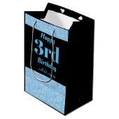 Stijlvolle, gepersonaliseerde 3de verjaardagscadea medium cadeauzakje (Voorkant Gekanteld)