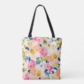 Stijlvolle Gepersonaliseerde Bloem Tote Bag (Achterkant)