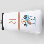Stijlvolle gepersonaliseerde Golf Cart Monogram Na Golfheadcover (Voorkant)