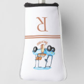Stijlvolle gepersonaliseerde Golf Cart Monogram Na Golfheadcover (Draai 90)