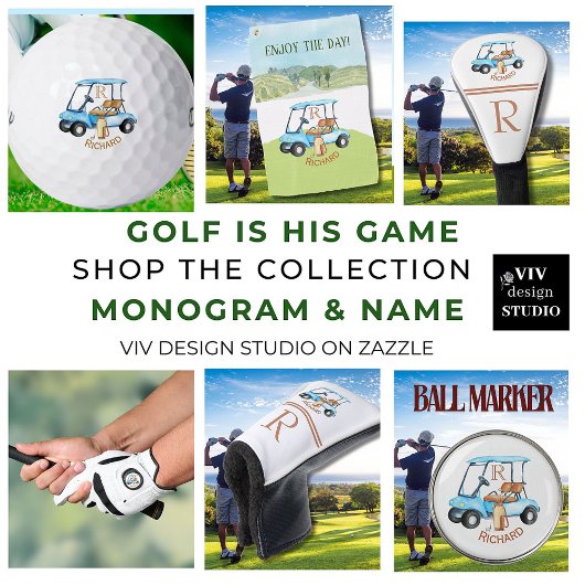 Stijlvolle gepersonaliseerde Golf Cart Monogram Na Golfheadcover