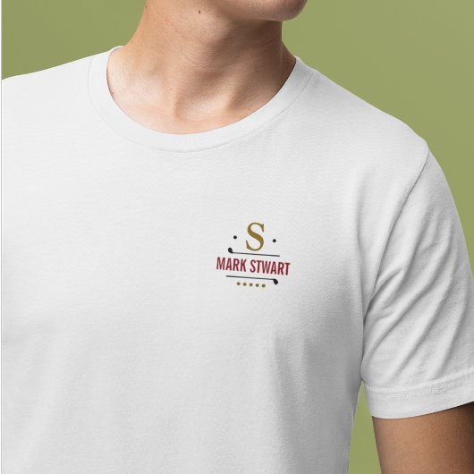 Stijlvolle gepersonaliseerde golfspeler Logo White T-shirt