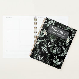 Stijlvolle gepersonaliseerde groene spiraal planner