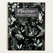 Stijlvolle gepersonaliseerde groene spiraal planner (Voorkant)