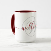 Stijlvolle gepersonaliseerde monogram met naam mok (Voorkant links)