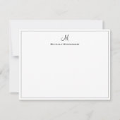 Stijlvolle gepersonaliseerde Monogram Script Stati Notitiekaartje (Voorkant)