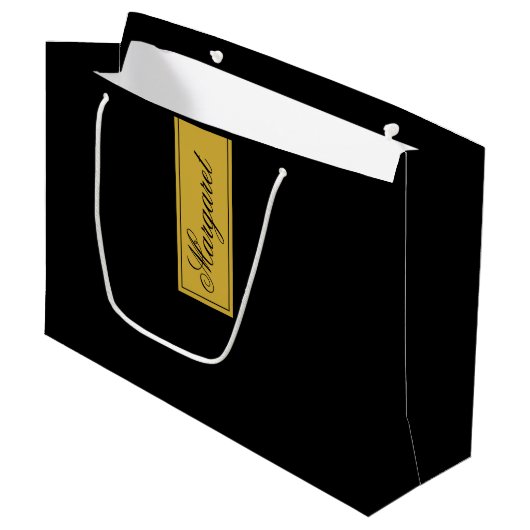 Stijlvolle Gepersonaliseerde Naam Custom Groot Cadeauzakje (Voorkant Gekanteld)