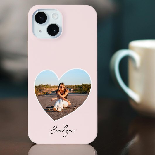 Stijlvolle gepersonaliseerde naam foto liefde hart Case-Mate iPhone case