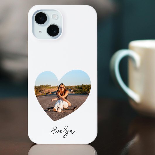 Stijlvolle gepersonaliseerde naam foto liefde hart Case-Mate iPhone case
