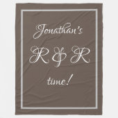 Stijlvolle Gepersonaliseerde Naam Rustiek Tan "R & Fleece Deken (Voorkant)
