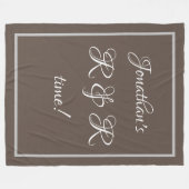 Stijlvolle Gepersonaliseerde Naam Rustiek Tan "R & Fleece Deken (Voorkant (Horizontaal))